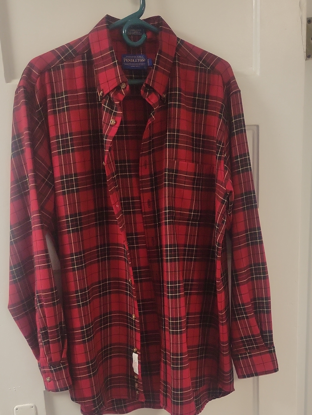 Pendleton Red and Black Plaid Button-Down Shirt